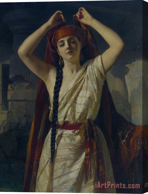 Henri Guillaume Schlesinger An Egyptian Girl Preparing for The Bath Stretched Canvas Print / Canvas Art