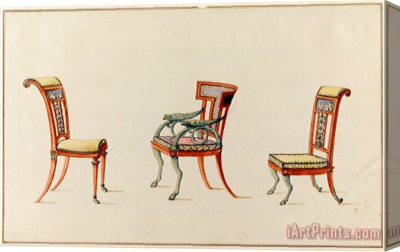 Henri Jacob Chairs (3) Stretched Canvas Print / Canvas Art