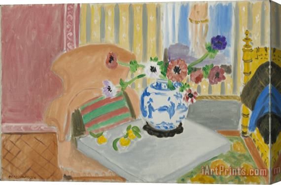 Henri Matisse Anemones And Chinese Vase, Stretched Canvas Painting / Canvas Art