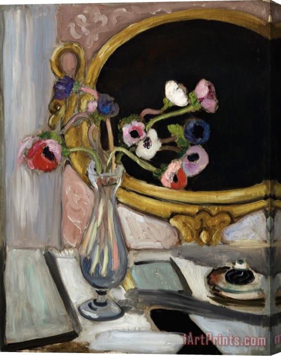 Henri Matisse Anemones Au Miroir Noir Stretched Canvas Painting / Canvas Art