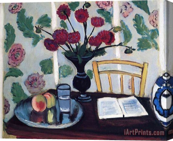 Henri Matisse Bouquet of Dahlias And White Book 1923 Stretched Canvas Print / Canvas Art