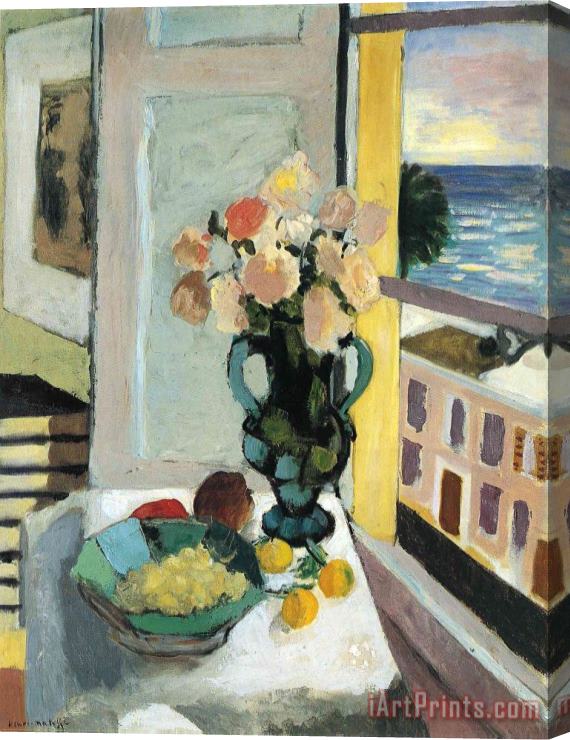 Henri Matisse Flowers in Front of a Window 1922 Stretched Canvas Painting / Canvas Art