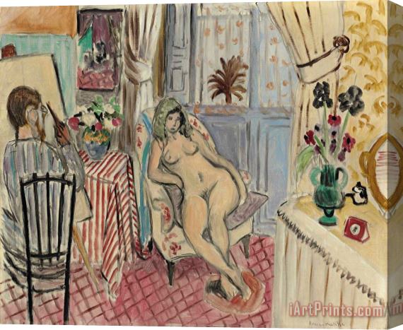 Henri Matisse L'artiste Et Le Modele Nu Stretched Canvas Print / Canvas Art