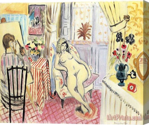 Henri Matisse The Artist And His Model 1919 Stretched Canvas Print / Canvas Art