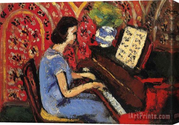Henri Matisse Woman at Tbe Piano Stretched Canvas Print / Canvas Art