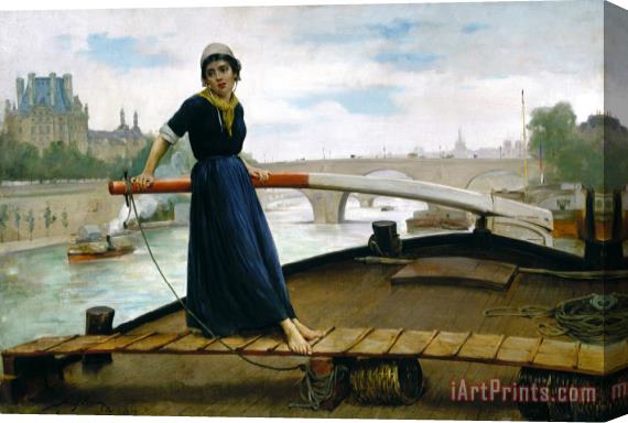 Henry Bacon Lady in a Boat Stretched Canvas Print / Canvas Art