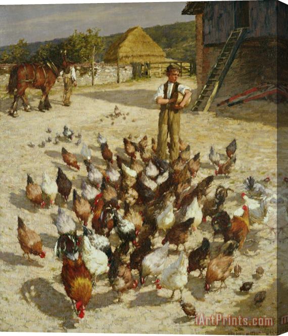 Henry Herbert La Thangue A Sussex Farm Stretched Canvas Painting / Canvas Art