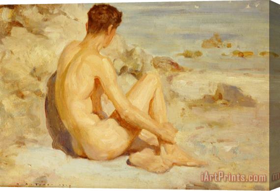Henry Scott Tuke Boy on a Beach Stretched Canvas Painting / Canvas Art
