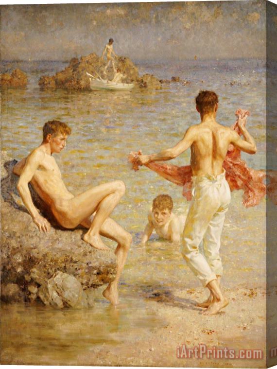 Henry Scott Tuke Gleaming Waters Stretched Canvas Print / Canvas Art