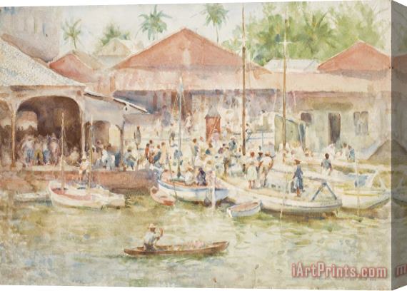 Henry Scott Tuke  The Market Belize British Honduras Stretched Canvas Print / Canvas Art