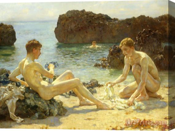 Henry Scott Tuke The Sun Bathers Stretched Canvas Painting / Canvas Art