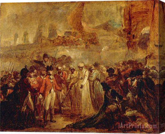 Henry Singleton The Surrender of The Two Sons of Tipu Sahib, Sultan of Mysore, to Sir David Baird Stretched Canvas Print / Canvas Art