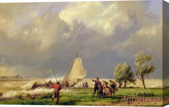 Hermanus Koekkoek The Shipwreck Stretched Canvas Painting / Canvas Art
