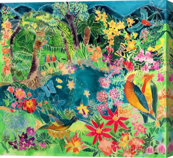 Hilary Simon Caribbean Jungle Stretched Canvas Print / Canvas Art
