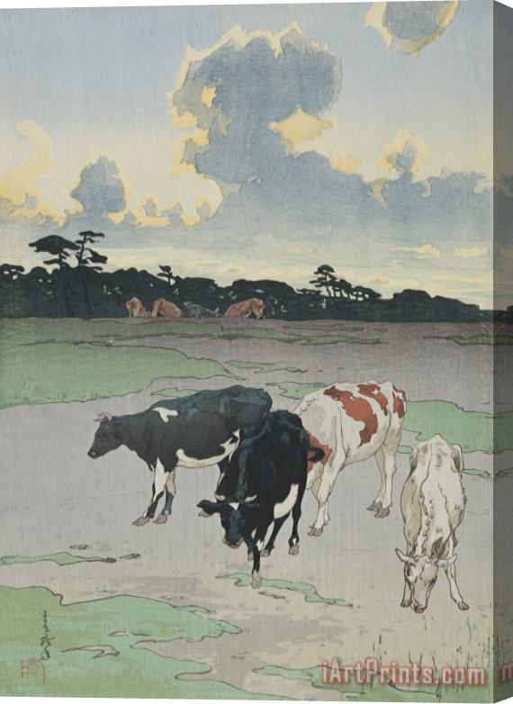 Hiroshi Yoshida Afternoon in The Pasture (bokujo No Gogo) Stretched Canvas Painting / Canvas Art