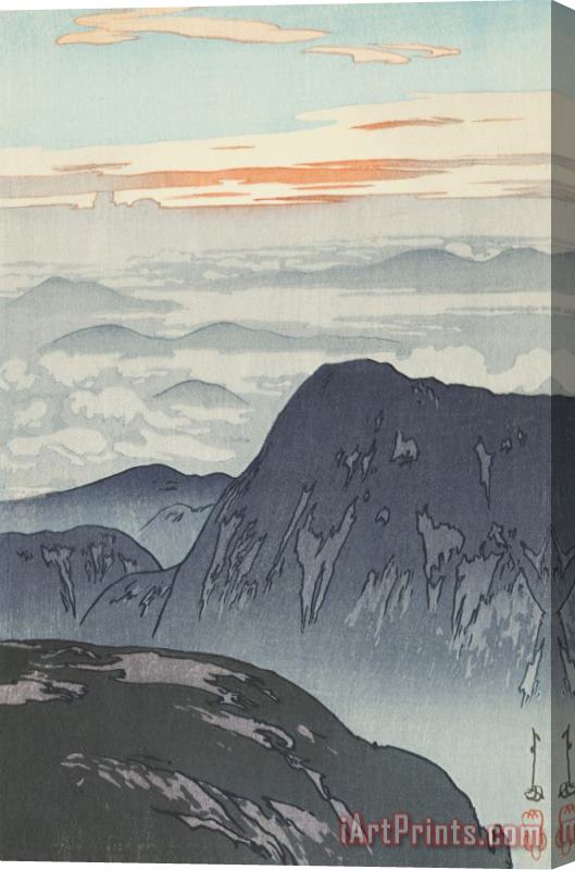 Hiroshi Yoshida Eboshi Mountain (eboshi Dake), From The Series Japanese Alps, One of Twelve Subjects (eboshi Dake Asahi) Stretched Canvas Print / Canvas Art