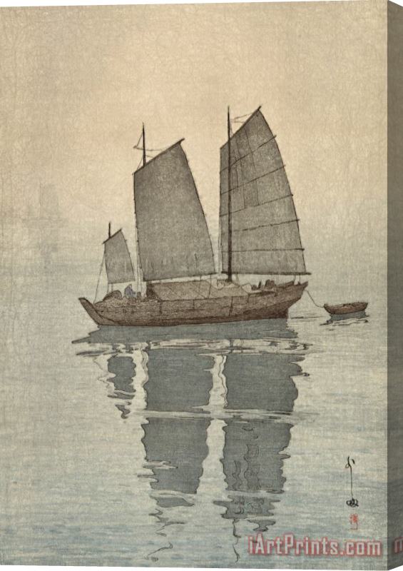 Hiroshi Yoshida Sailing Boats, Mist (hansen, Kiri), From The Inland Sea Series (seto Naikai Shu) Stretched Canvas Print / Canvas Art