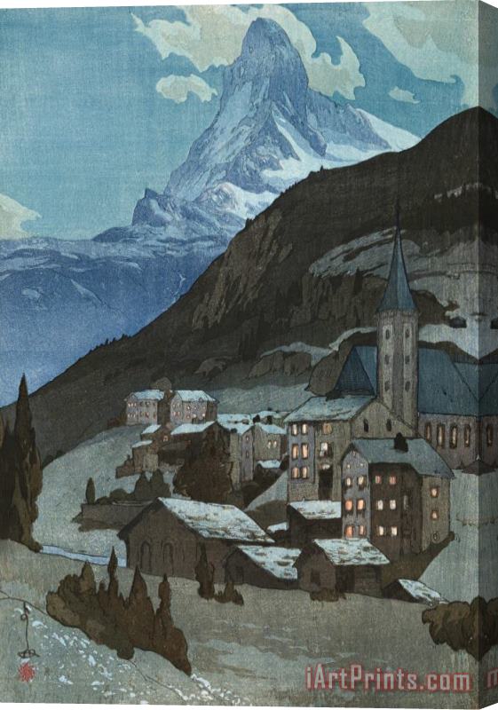 Hiroshi Yoshida The Matterhorn at Night (matahorun Yama, Yo), From The European Series Stretched Canvas Print / Canvas Art