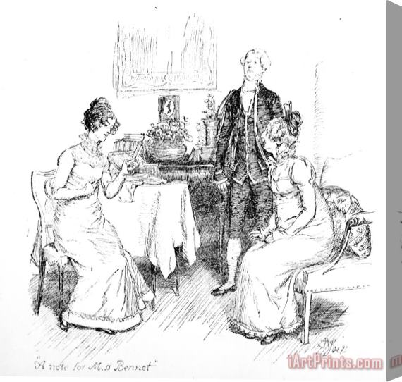 Hugh Thomson Scene From Pride And Prejudice By Jane Austen Stretched Canvas Print / Canvas Art