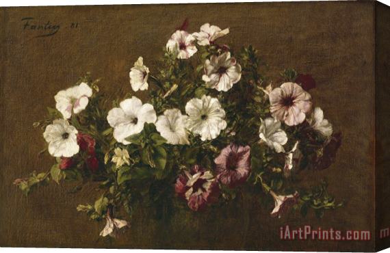 Ignace Henri Jean Fantin-Latour Petunias Stretched Canvas Print / Canvas Art