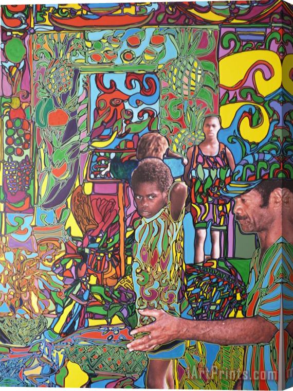 Igor Eugen Prokop Market in Vanuatu Stretched Canvas Painting / Canvas Art