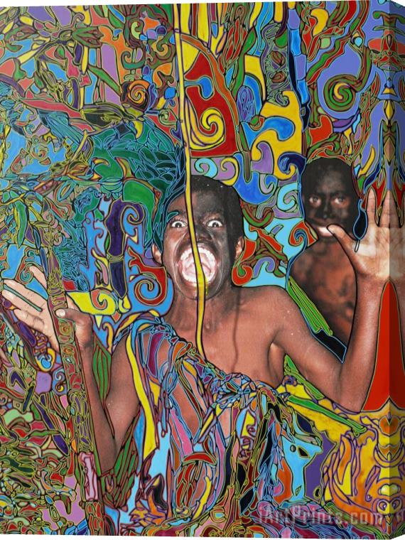 Igor Eugen Prokop Woouuu Kids in Vanuatu Stretched Canvas Painting / Canvas Art