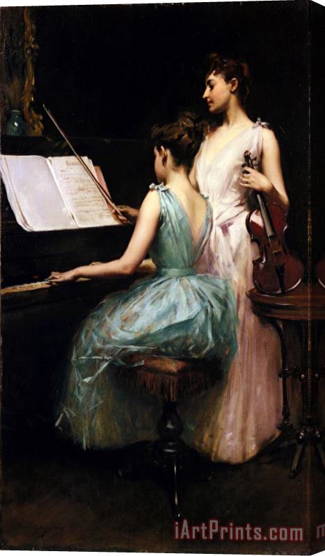 Irving Ramsay Wiles The Sonata Stretched Canvas Print / Canvas Art