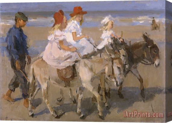 Isaac Israels Donkey Rides on The Beach Stretched Canvas Print / Canvas Art