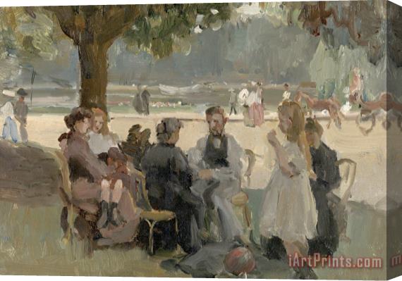 Isaac Israels In The Bois De Boulogne Near Paris Stretched Canvas Print / Canvas Art