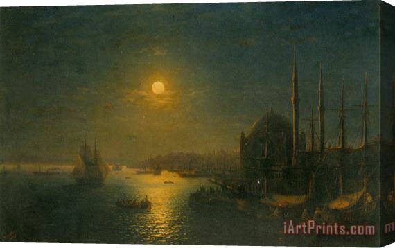 Ivan Constantinovich Aivazovsky A Moonlit View of The Bosphorus Stretched Canvas Print / Canvas Art