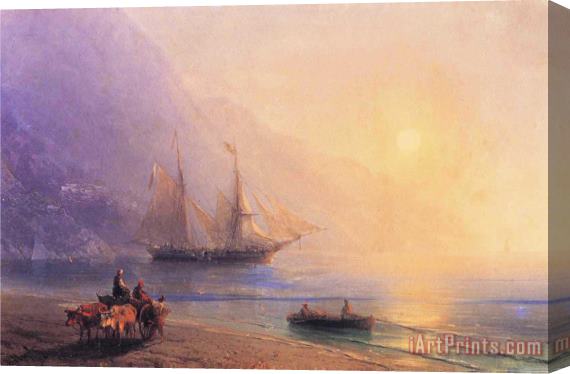 Ivan Constantinovich Aivazovsky Loading Provisions Off The Crimean Coast Stretched Canvas Print / Canvas Art