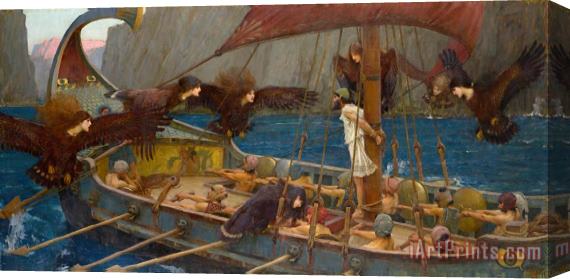 J. W. Waterhouse Ulysses And The Sirens Stretched Canvas Painting / Canvas Art