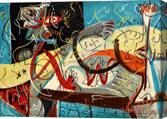 Jackson Pollock Stenographic Figure, 1942 Stretched Canvas Print / Canvas Art