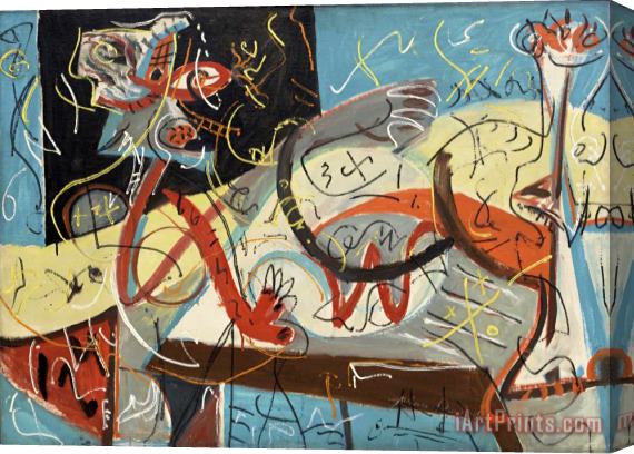Jackson Pollock Stenographic Figure. C. 1942 Stretched Canvas Painting / Canvas Art