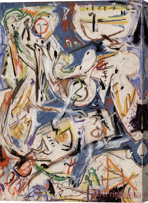 Jackson Pollock Untitled 1945 Stretched Canvas Painting / Canvas Art