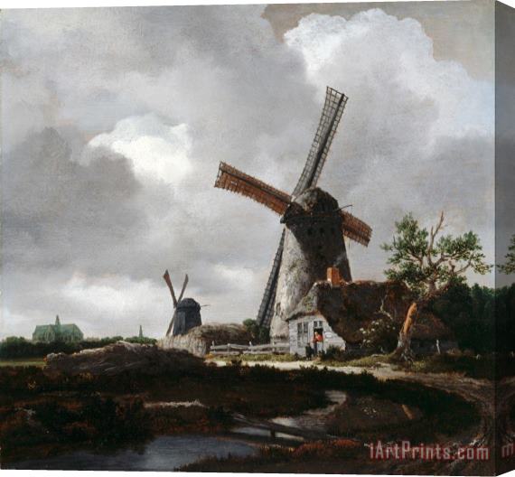 Jacob Isaacksz. van Ruisdael Landscape with Windmills Near Haarlem Stretched Canvas Painting / Canvas Art