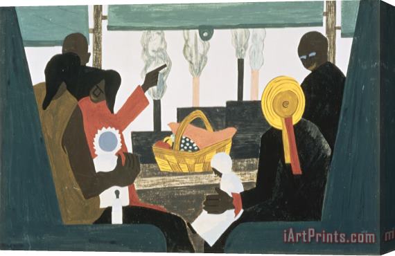 Jacob Lawrence The Migration Series, Panel No. 45: The Migrants Arrived in Pittsburgh, One of The Great Industrial Centers of The North. Stretched Canvas Painting / Canvas Art
