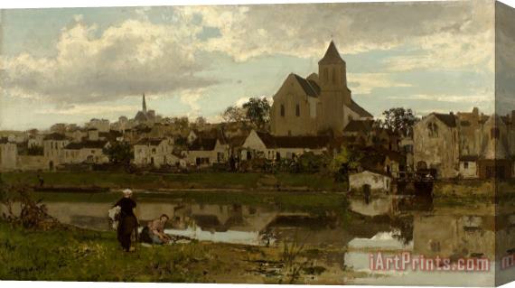 Jacob Maris View at Montigny Sur Loing Stretched Canvas Print / Canvas Art