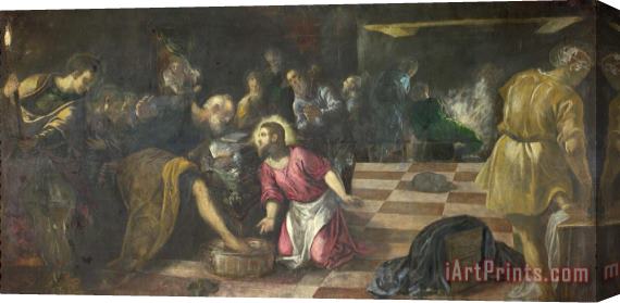 Jacopo Robusti Tintoretto Christ Washing The Feet of The Disciples Stretched Canvas Print / Canvas Art