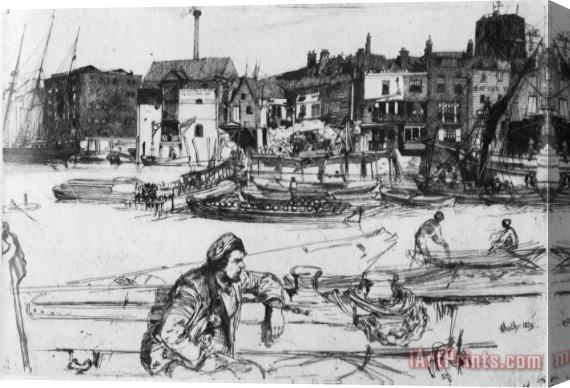 James Abbott McNeill Whistler Black Lion Wharf Stretched Canvas Painting / Canvas Art