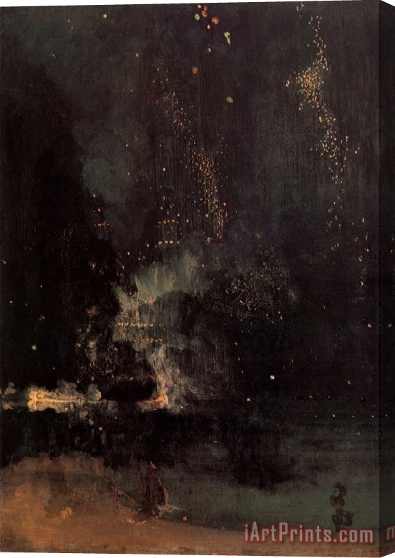 James Abbott McNeill Whistler Nocturne in Black And Gold The Falling Rocket Stretched Canvas Print / Canvas Art