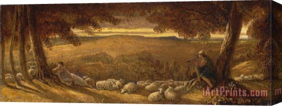 James Smetham Evening Pasture Stretched Canvas Print / Canvas Art