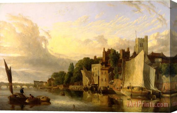 James Stark Lambeth From The River Looking Towards Westminster Bridge Stretched Canvas Print / Canvas Art