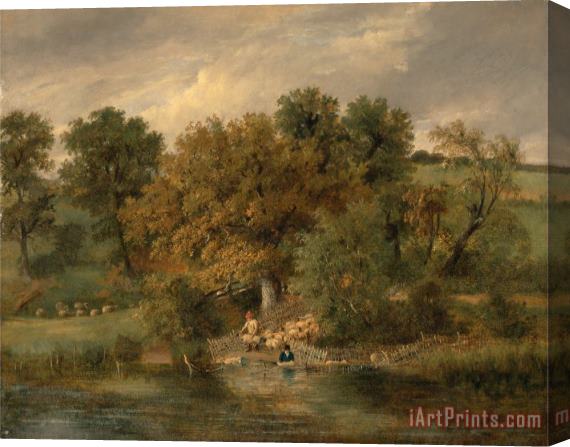 James Stark Sheep Washing at Postwick Grove, Norwich Stretched Canvas Print / Canvas Art