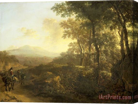 Jan Both Italian Landscape with Mule Driver Stretched Canvas Print / Canvas Art