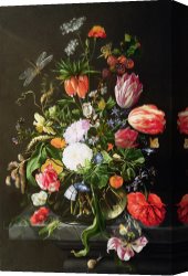 Death And Life Canvas Prints - Still Life of Flowers by Jan Davidsz de Heem