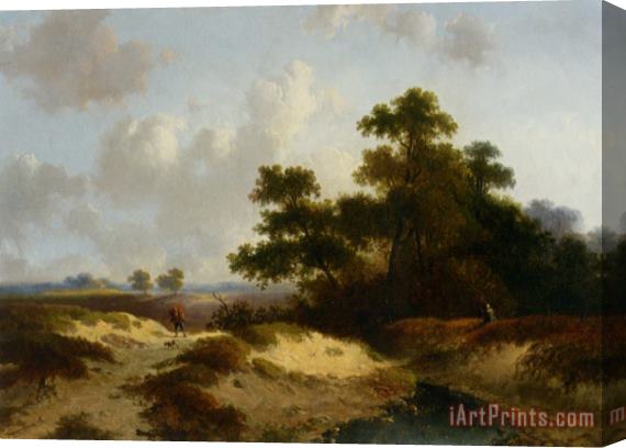Jan Evert Morel Figures in a Summer Landscape Stretched Canvas Painting / Canvas Art