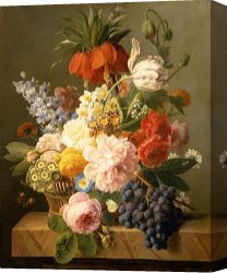 Death And Life Canvas Prints - Still Life with Flowers and Fruit by Jan Frans van Dael
