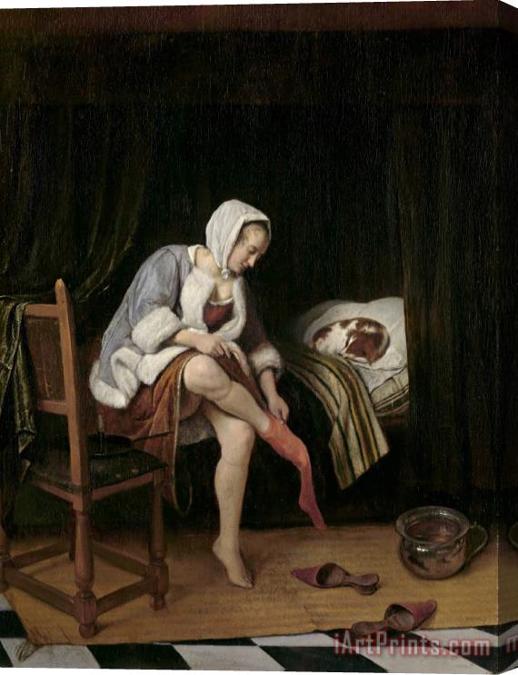 Jan Havicksz Steen Woman at Her Toilet Stretched Canvas Painting / Canvas Art