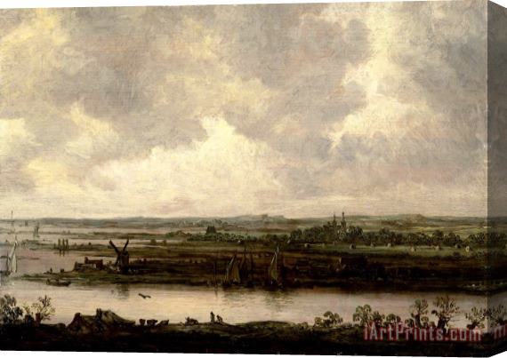 Jan Josefsz Van Goyen View of The Spaarne And of Haarlemmermeer (vista on a Wide River) Stretched Canvas Print / Canvas Art
